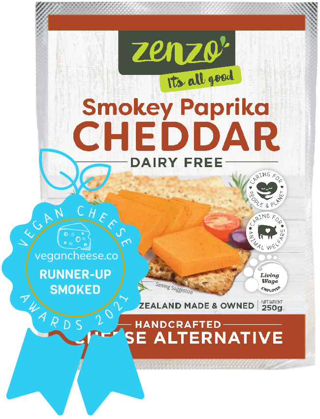 zenzo and tonzu cheddar smokey paprika vegan cheese runner up awards 2021