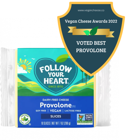 follow your heart provolone vegan cheese awards 2022 best provolone badge