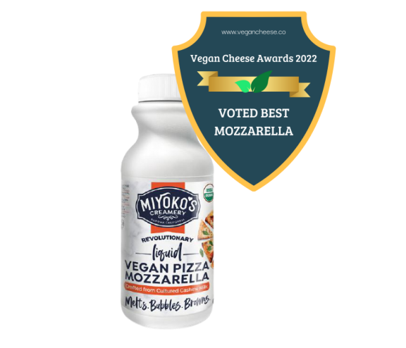 miyokos liquid mozzarella best vegan mozzarella 2022 awards badge