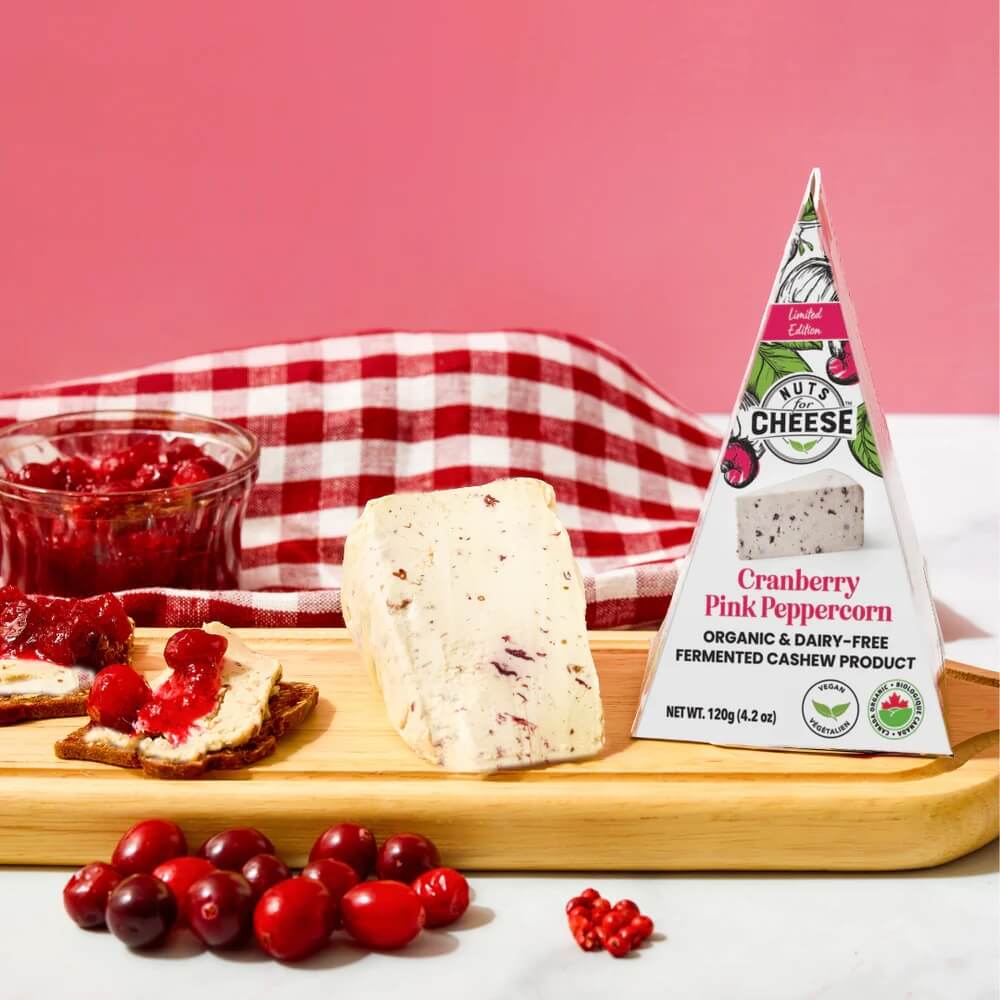 nuts for cheese cranberry pink peppercorn dairy free cheese