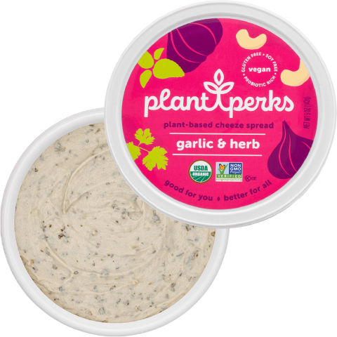 Plant Perks Garlic and Herb Vegan Cheese Spread