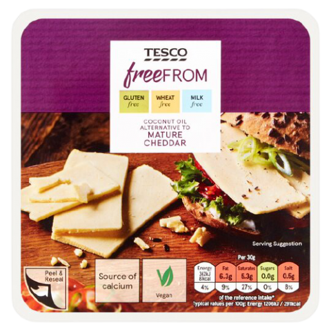 Tesco Free From Alternative To Mature Cheddar Vegan Cheese