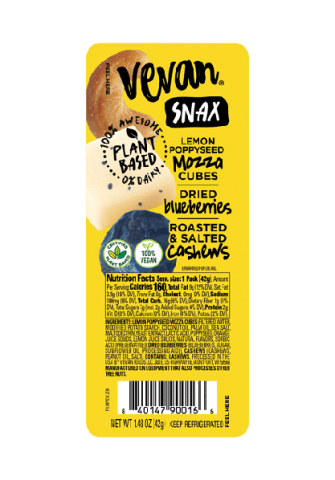 Vevan Lemon Poppy Seed Mozza Vegan Cheese Cubes