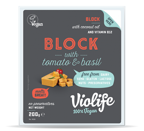Violife Vegan Cheese with Tomato and Basil Block